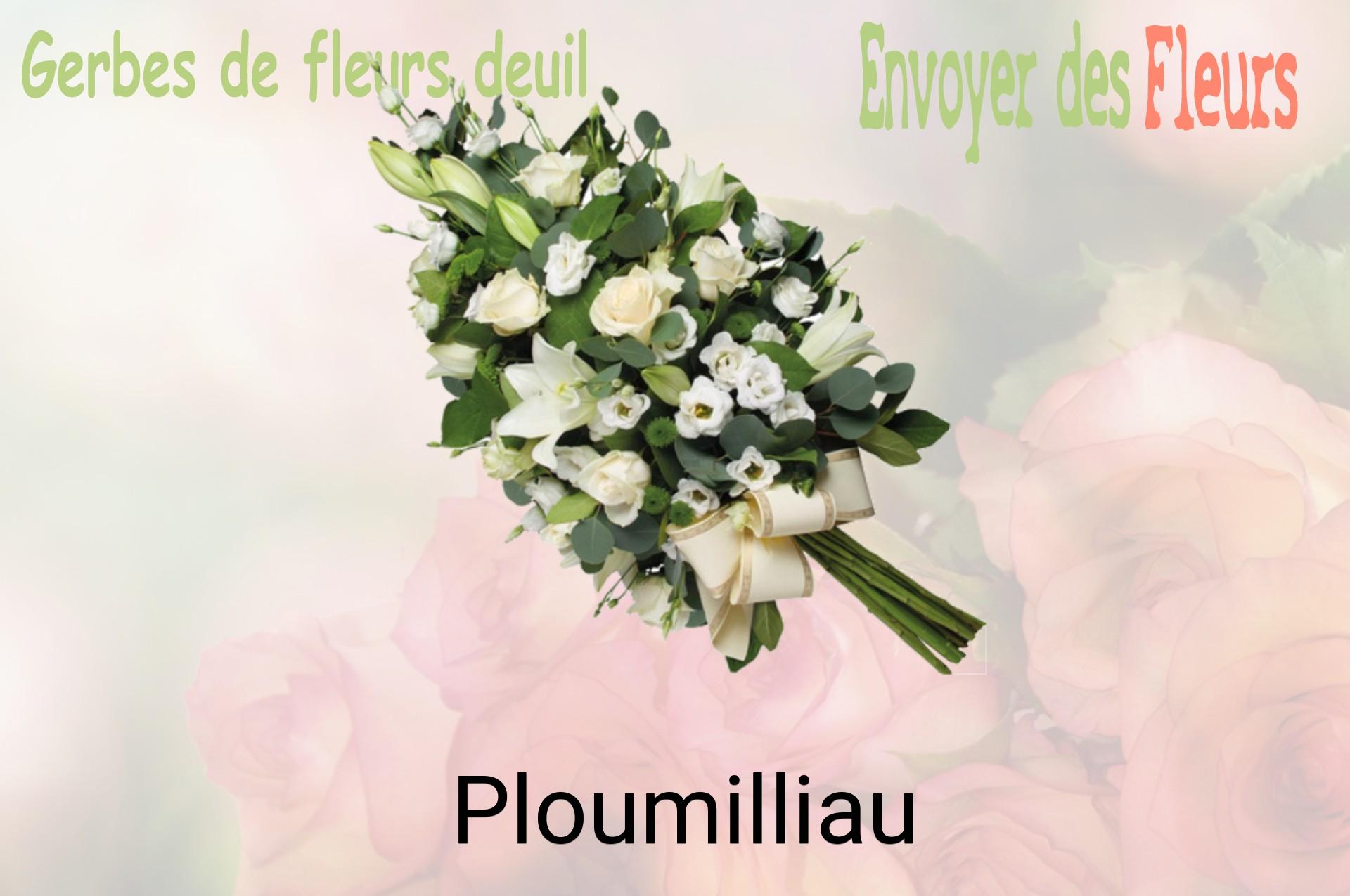 Gerbe de fleurs de deuil livrée à Ploumilliau